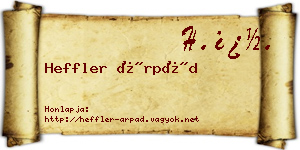 Heffler Árpád névjegykártya