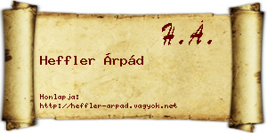 Heffler Árpád névjegykártya