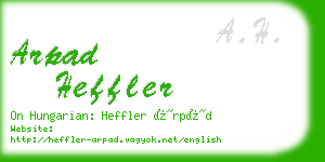 arpad heffler business card